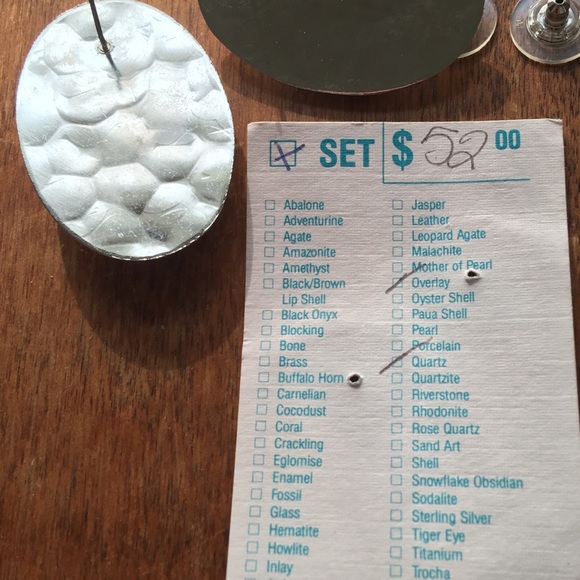 Vintage Karla Jordan Kollections earrings, silver, navy quartz stone inlay - Picture 7 of 8